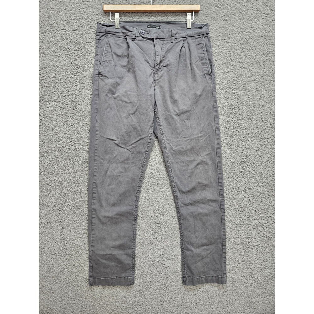 Saks Fifth Avenue Chino Pants 32x28 Gray Pleated Front Stretch Casual Luxury